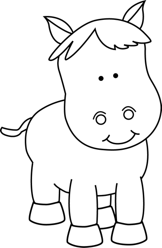 Black And White Pony - Pig Holding A Heart (328x500)