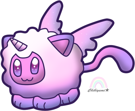 A Sheep Kitty Unicorn Hybrid Thingy By Superstar1990 - Cartoon (440x362)