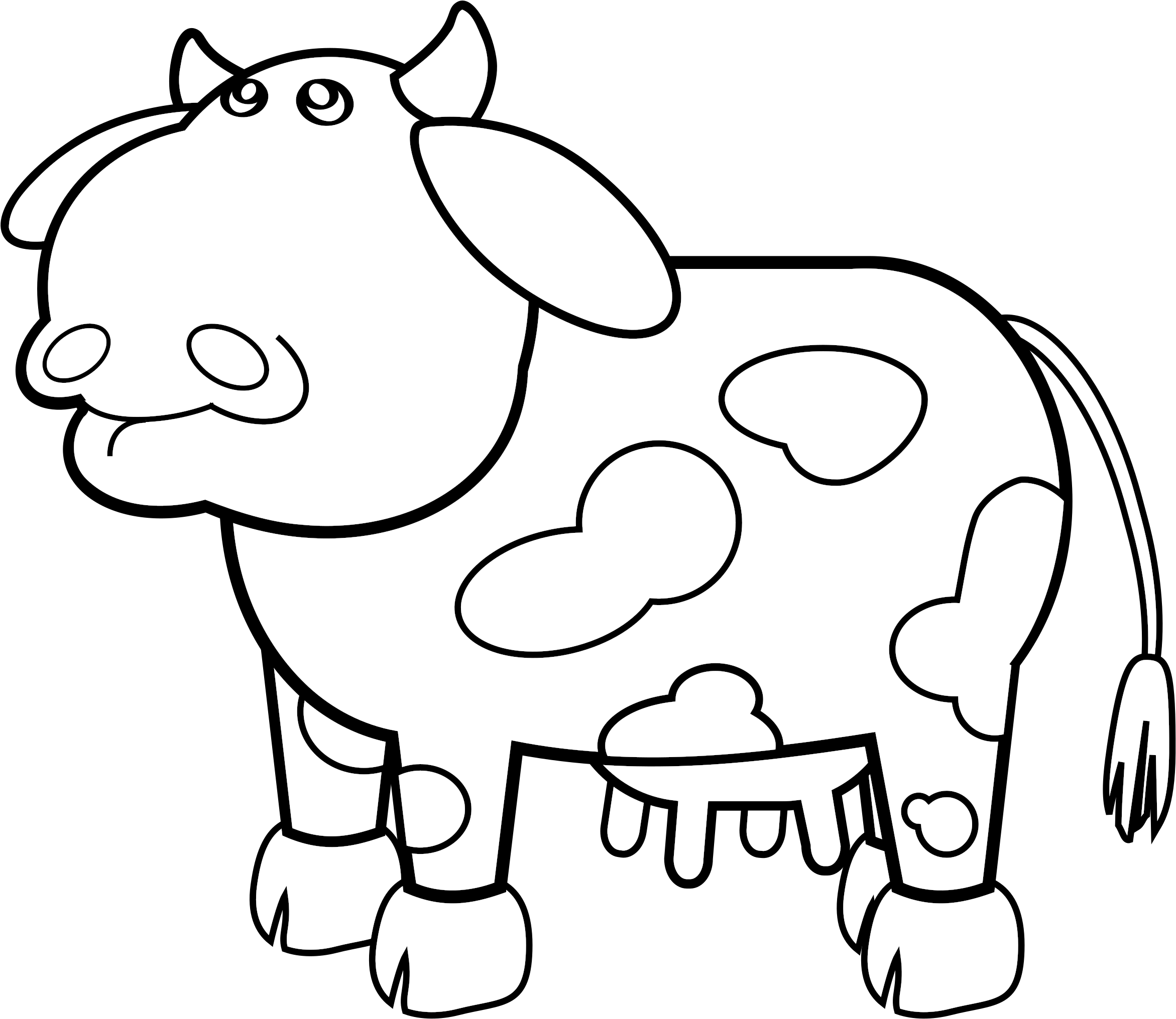 Vine Clip Art Download - Outline Of A Cow (2400x2089)