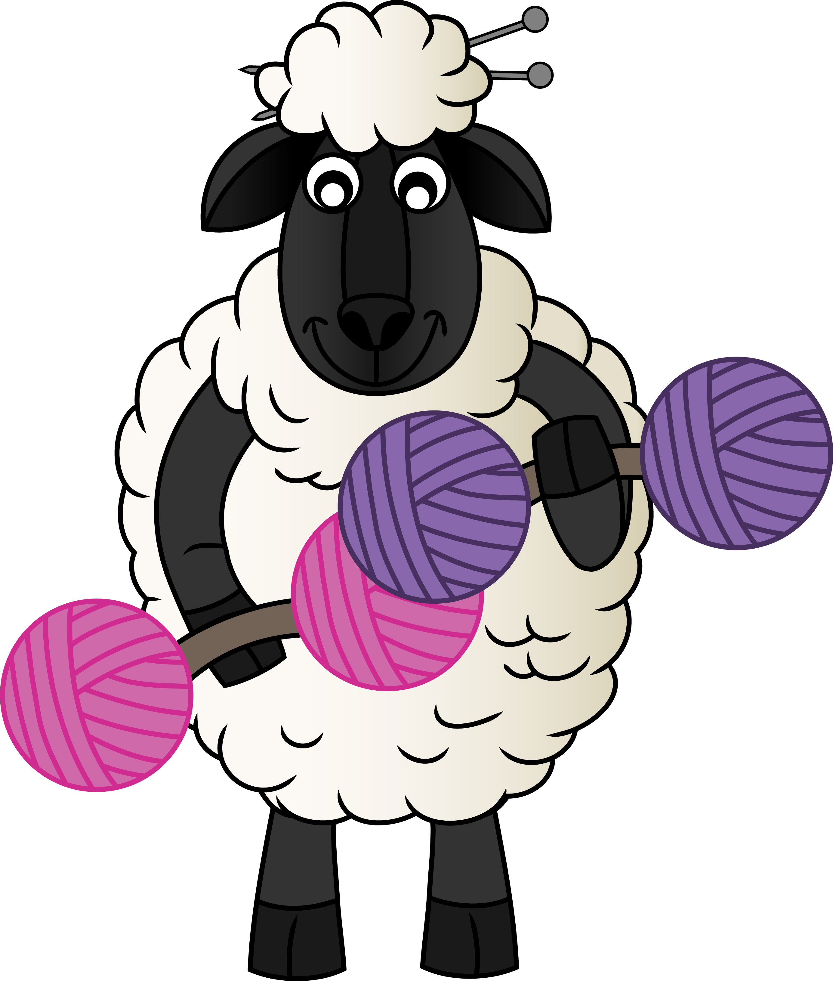 Kniticaltherapy Knitical Therapy Logo Sheep Yarn Dumbells - Knitting (2769x3260)