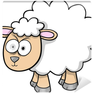 Crazy Sheep Lamb Vector Illustration Wall Mural • Pixers® - Vector (400x400)