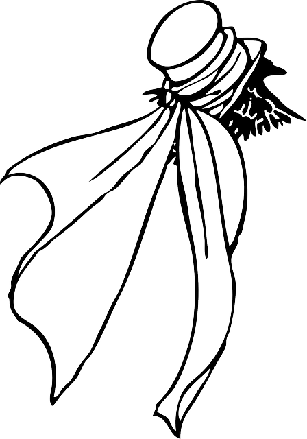 Black, Outline, Drawing, White, Clothing, Hat, Scarf - Scarf Outline (448x640)