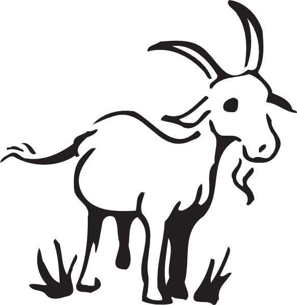Goat Black And White Clipart - Free Clip Art Goat (582x598)