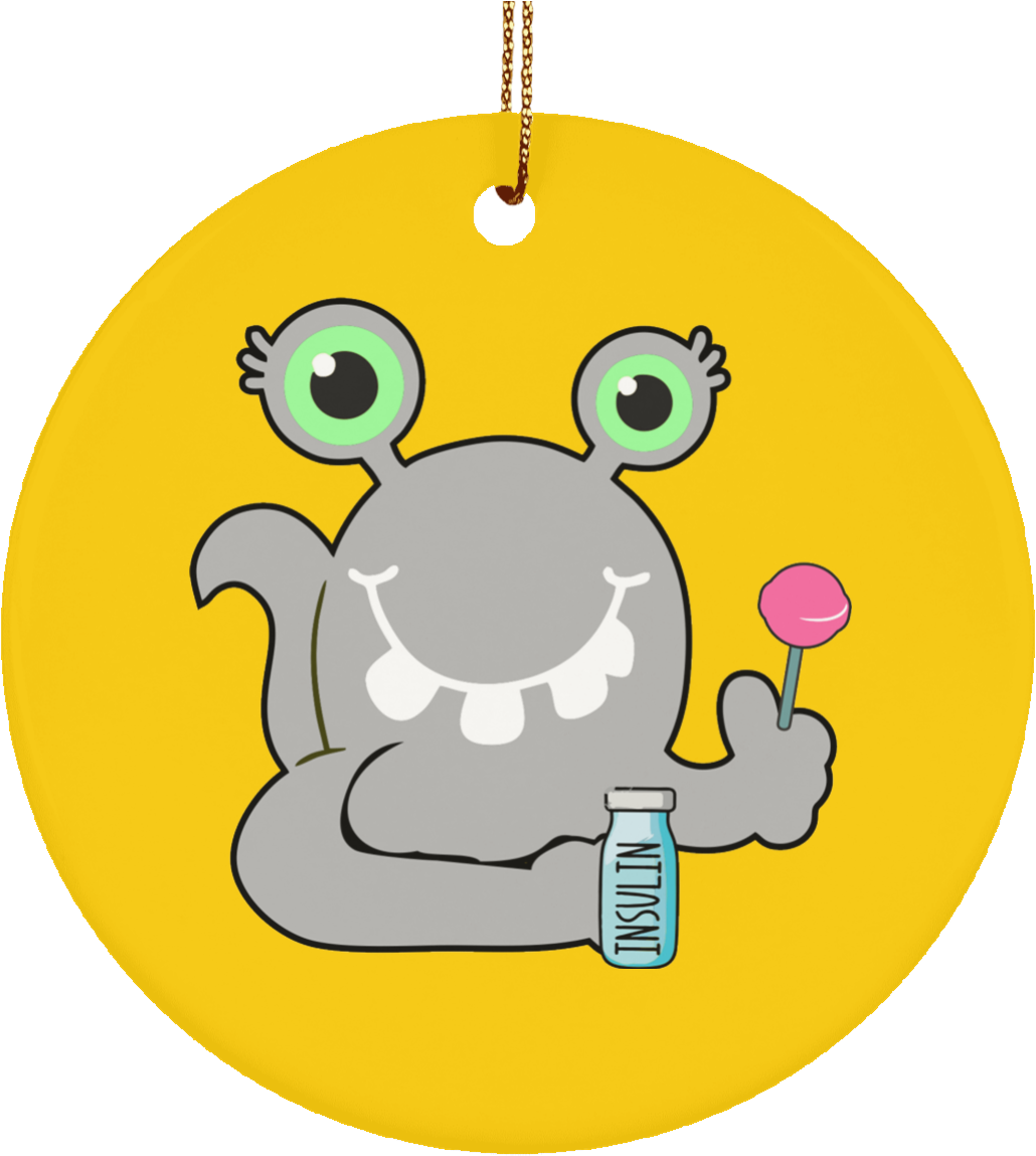 Diabetes Monster Ceramic Circle Ornament - Ceramic (1155x1155)