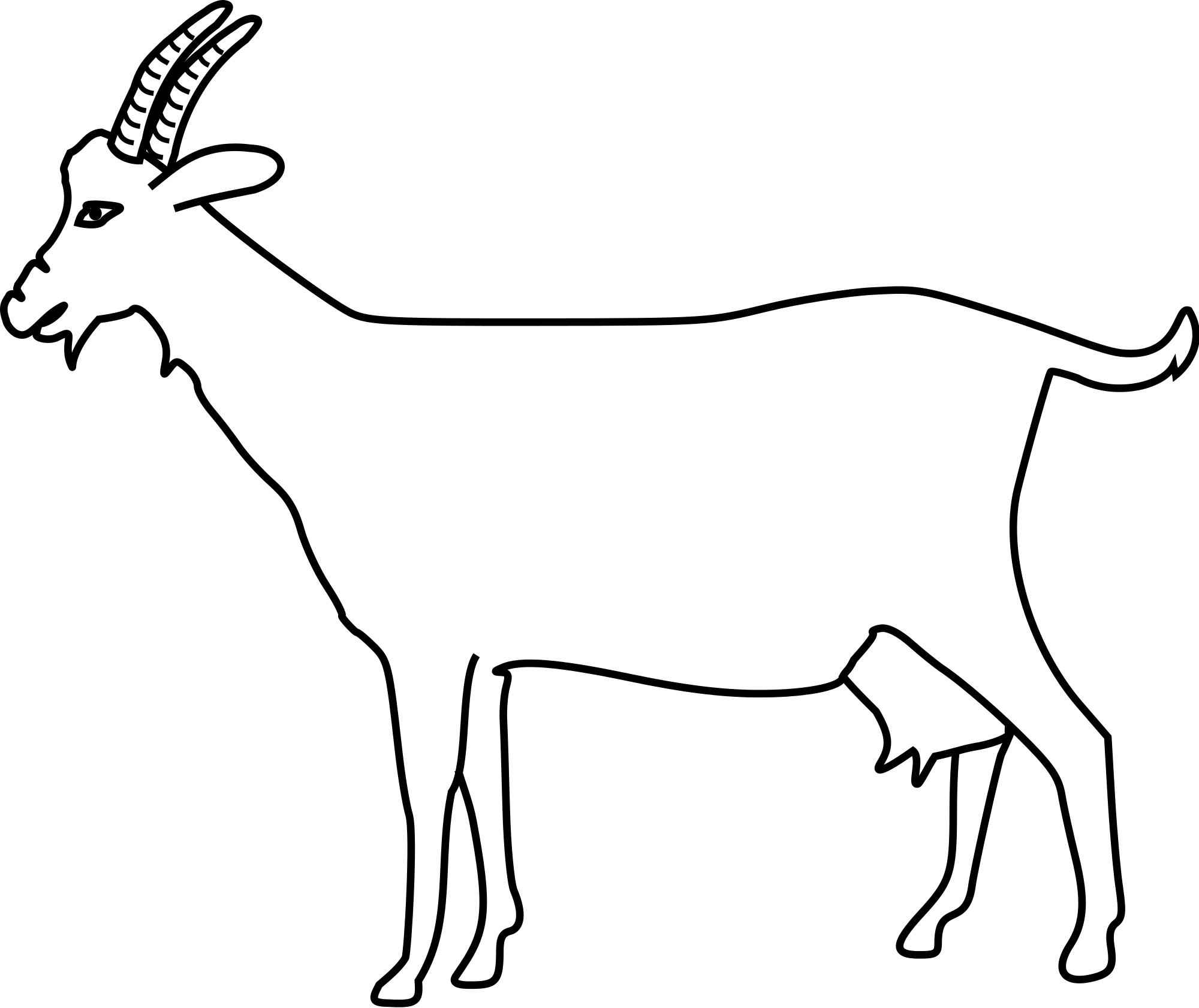 Cow Outline 14, Buy Clip Art - Antelope (2000x1681)