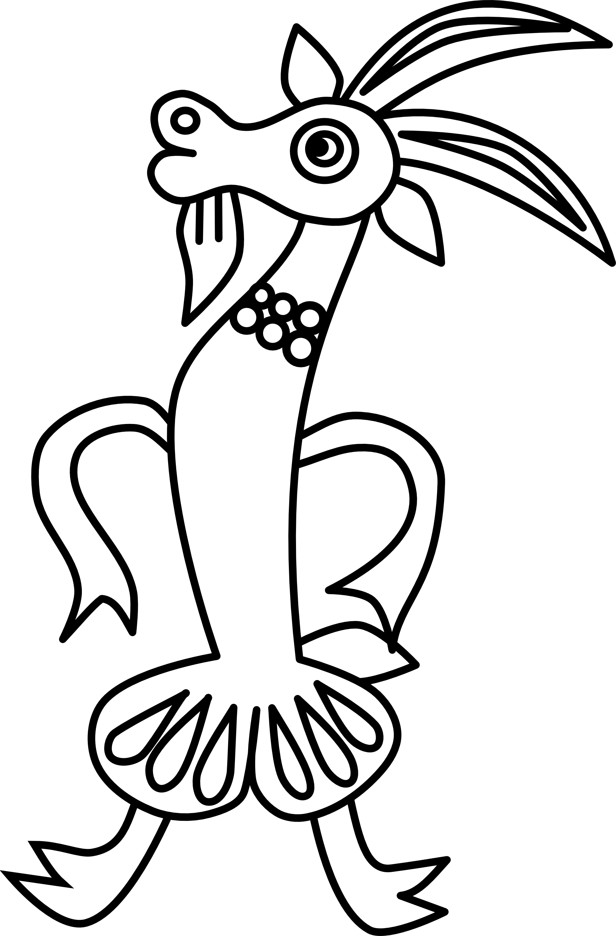 Goat - Clipart - Black - And - White - Clip Art (1979x3007)