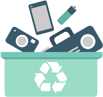 E-waste - Green Recycle Stickers With White Recycle Logo (400x400)