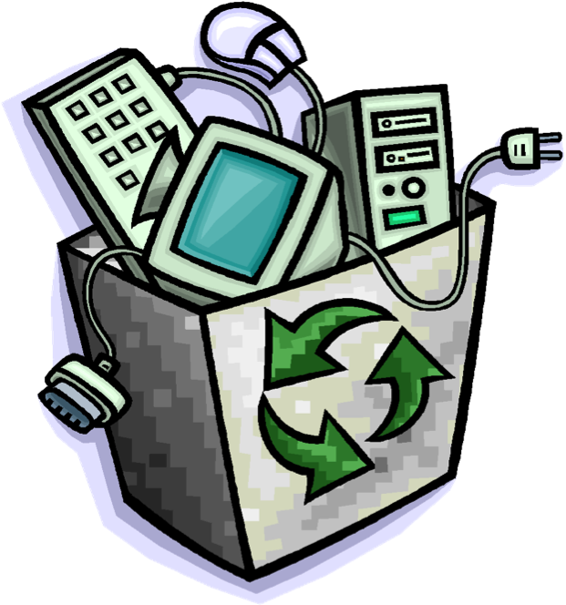 E-cycling Container Graphic - Recycle Electronics Clipart (646x687)