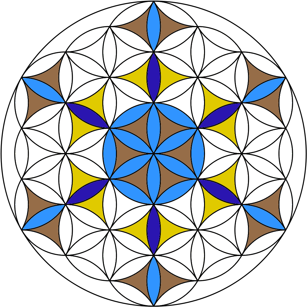 How To Draw A Flower Of Life With Only A Compass - Draw Geometric Designs With A Compass (1000x1000)