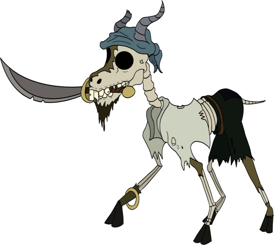 Goat Pirate Zombie 01 By Saillard - Cartoon (946x845)