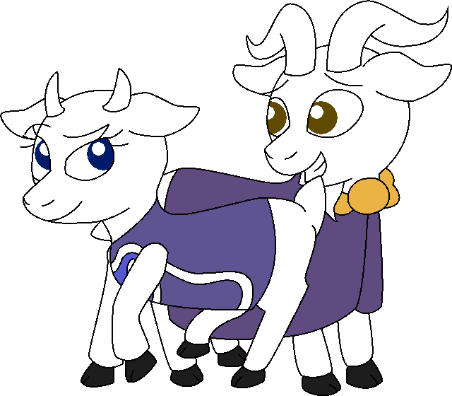 Toriel And Goat Asgore By Yoshachu - Cartoon (640x560)