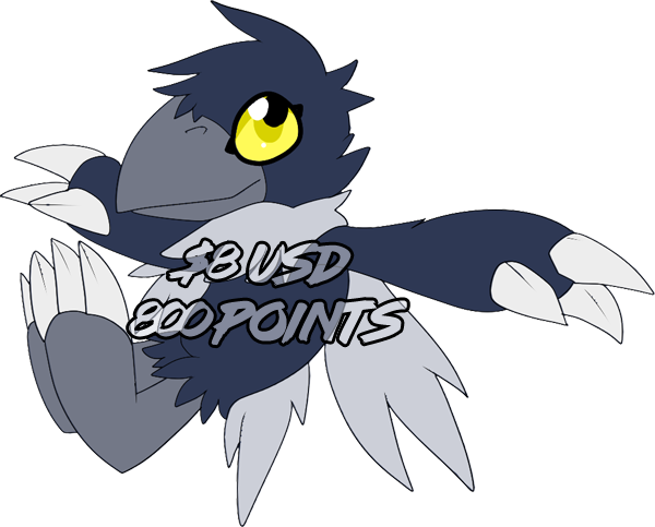 [a] Hooded Crow Digimon [sold] By Glitchgoat - Cartoon (600x483)