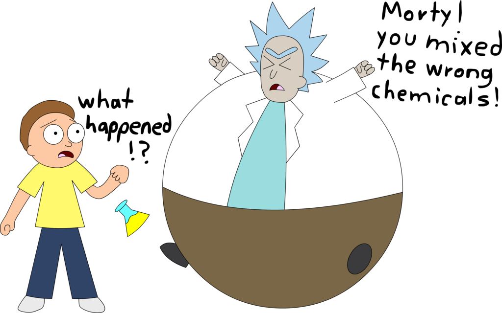Rick Inflated With Morty By Darlaltonbearcat - Drawing (1024x640)