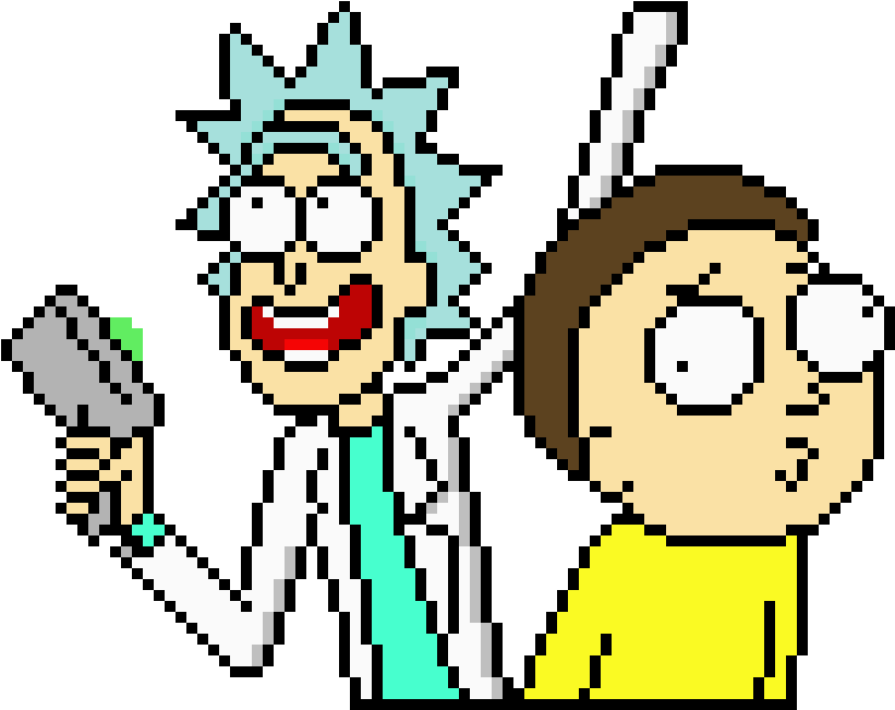 Rick And Morty Pixel Art - Rick And Morty Minecraft (840x650)