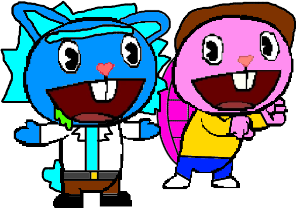 Htf Rick And Morty - Happy Tree Friends Rick And Morty (621x466)