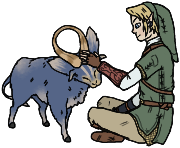 Goat, And Also Link By Psarahdactyls - Cartoon (600x495)