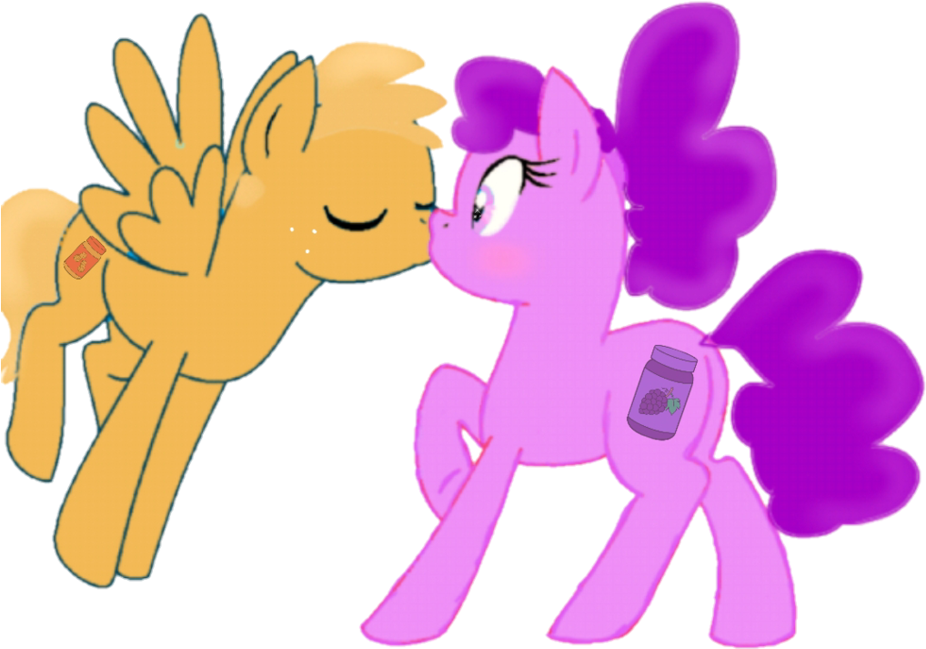 Fluffymoonpony Peanut Butter And Jelly Pony Couple - Cartoon (1024x906)