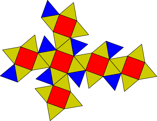 Snub Cube Flat - Net Of A Snub Cube (512x396)