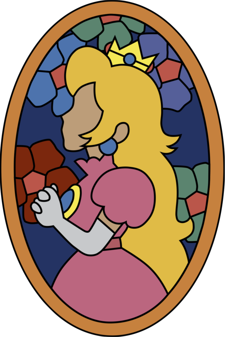 Princess Peach Stained Glass Window From Super Mario - Super Mario 64 Peach Painting (1024x1534)