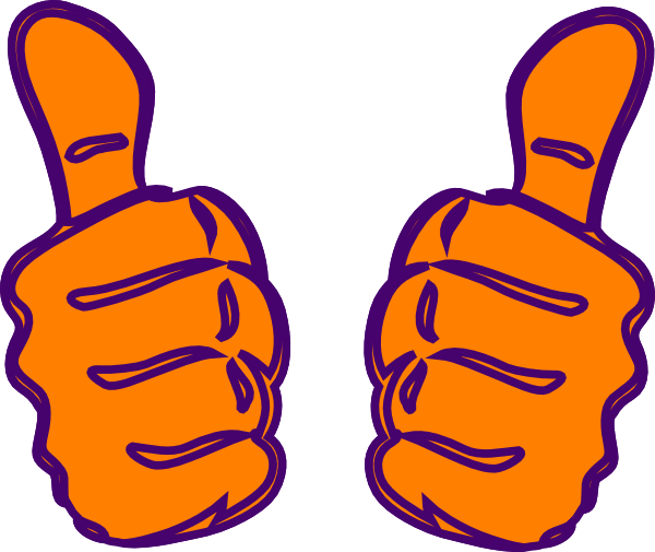 Double Thumbs Up, Lighter Orange Clip Art At Clker - Clip Art (600x505)