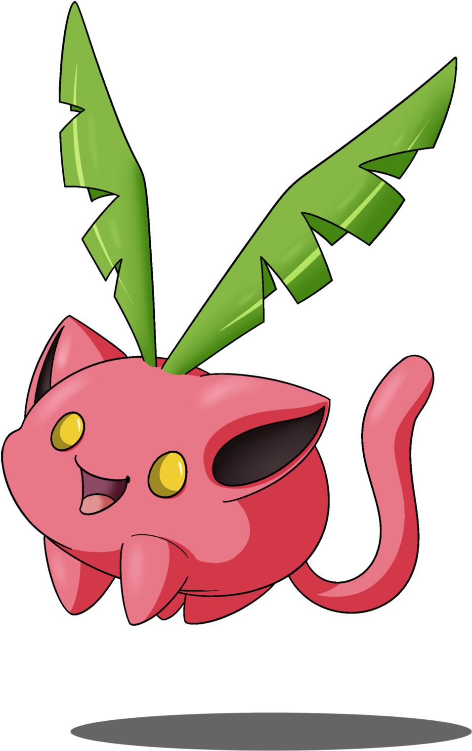 He's One Of Many Grass Types On The Fire Type Farm, - Hoppip (1024x1586)