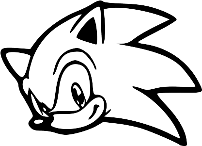 Sonic Head Black - Sonic The Hedgehog Head (500x300)