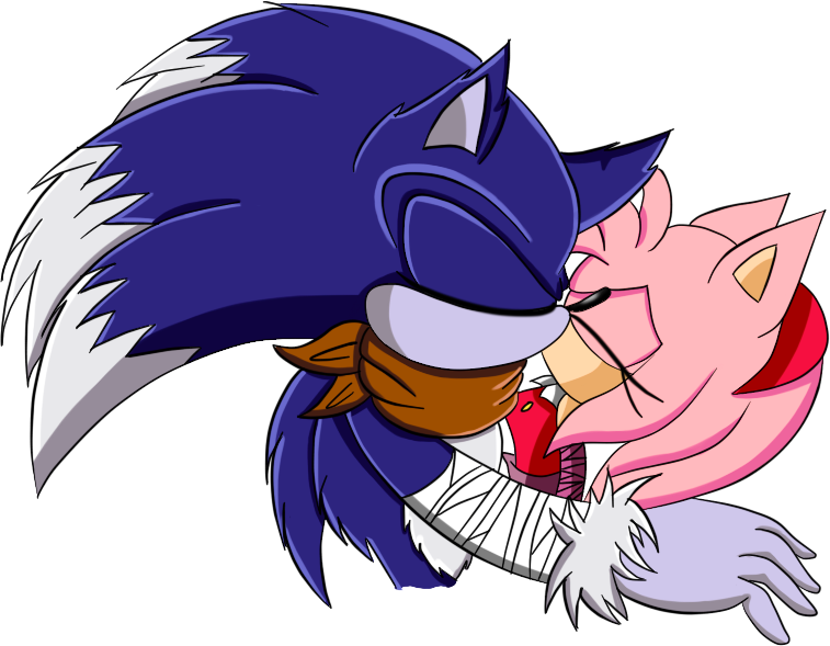 Sonic The Werehog And Amy Rose Kissing Sonic Boom Sonam - Sonic Boom (757x589)