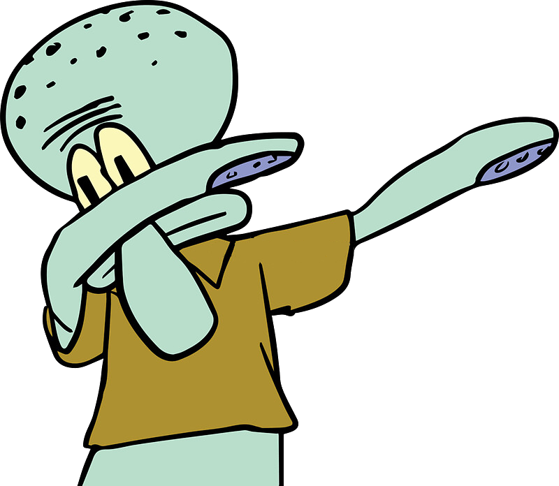 28 Collection Of Dabbing Squidward Drawing - Squidward Dabbing (800x696)