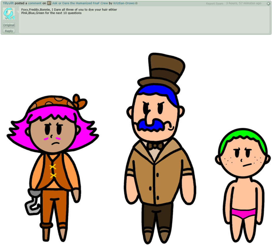 Ask The Humanized Fnaf Crew Question 39 By Kriztian-draws - Comics (954x838)