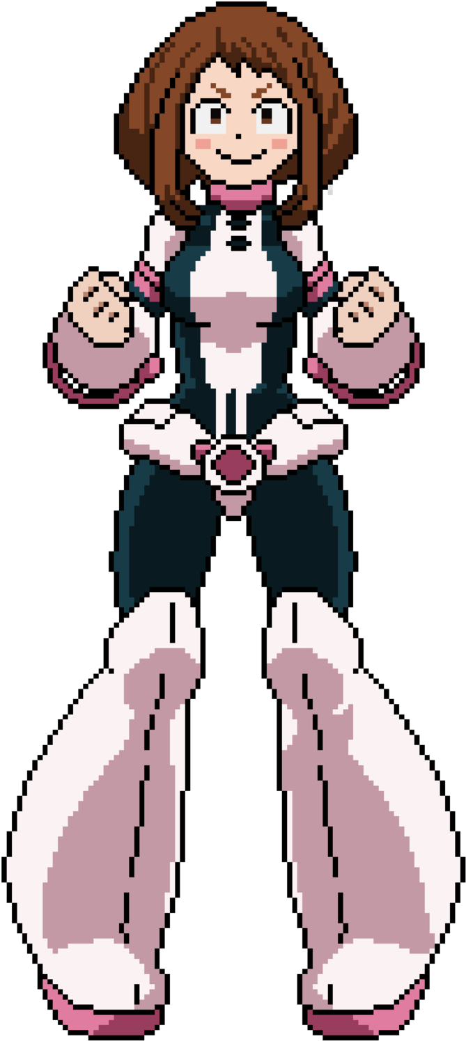 Raijin72675 119 1 Ochako Uraraka Pixel Art By Nezz94 - 麗日お茶子 きゃらぺた Sサイズ 「僕のヒーローアカデミア」 (1024x1638)