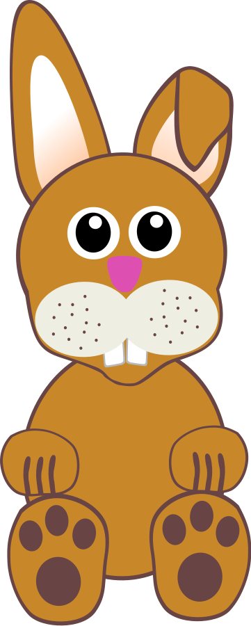 Funny Baby Bunny Sitting Png Clip Arts - Cartoon Rabbit Face (361x900)