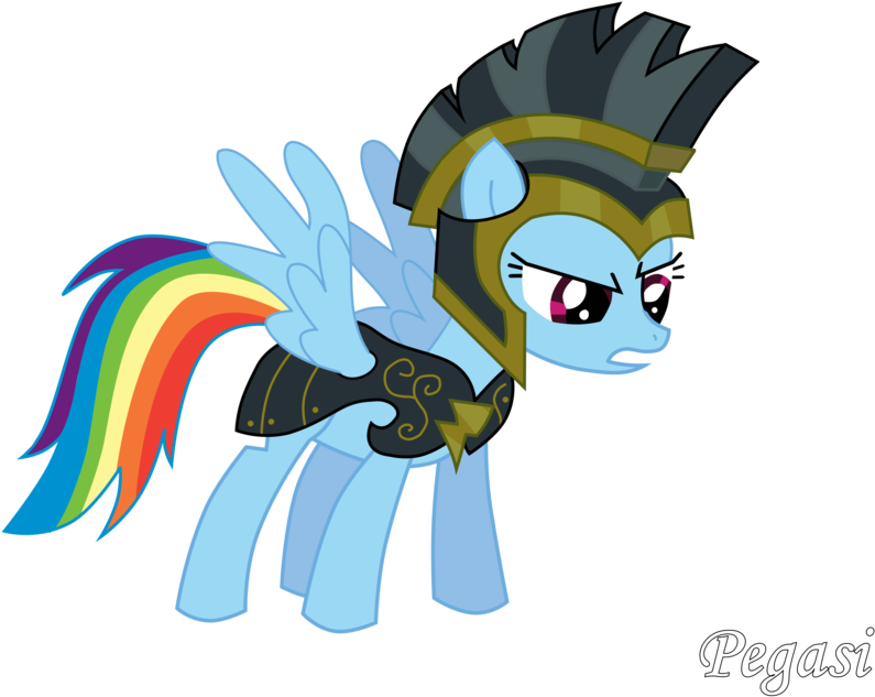 Raindow Dash With Armor Commander Hurricane Vector - Pony Armor Rainbow Dash (900x675)