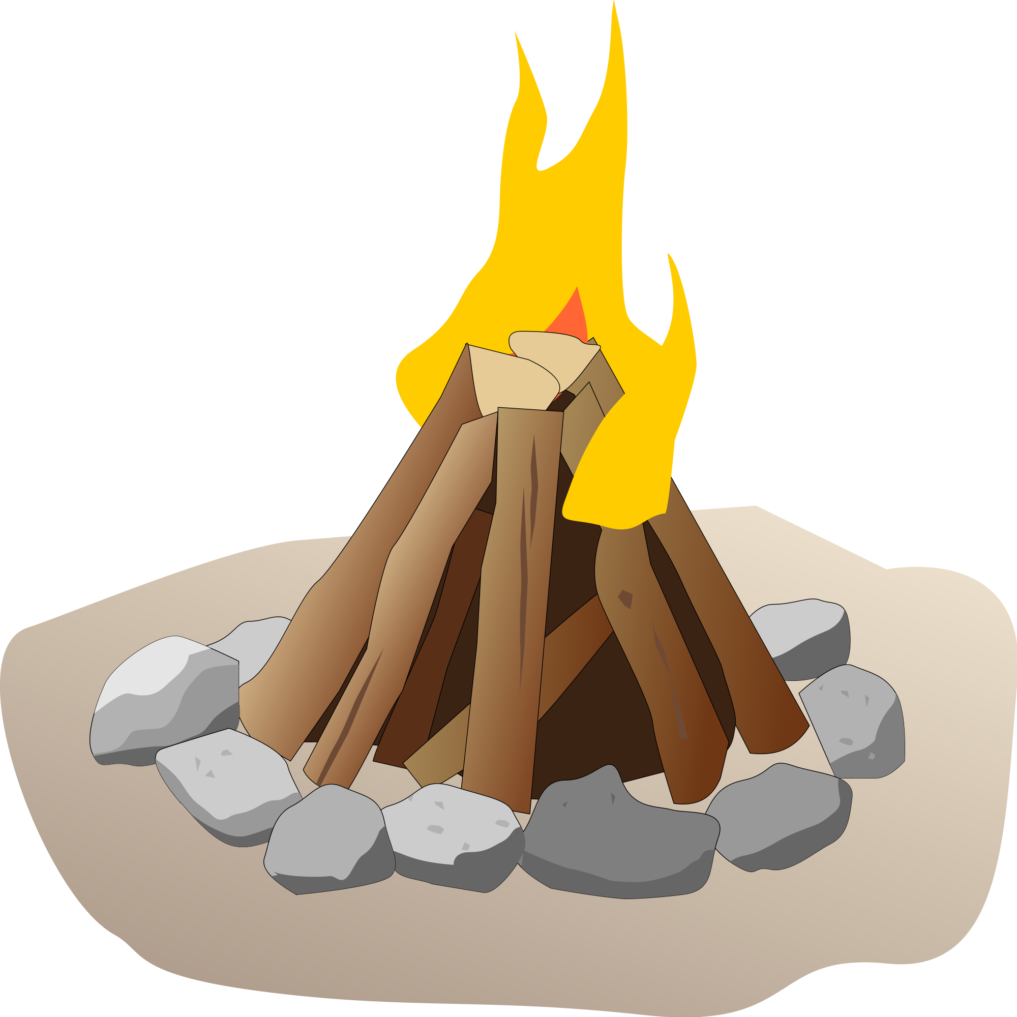 Cartoon Campfire - Lägereld Png (2000x2000)