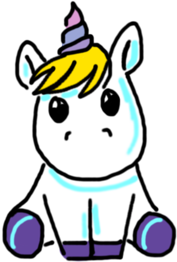 Unicorn Sit By Hanjorafael - Unicorns Sitting Png Transparent (400x558)