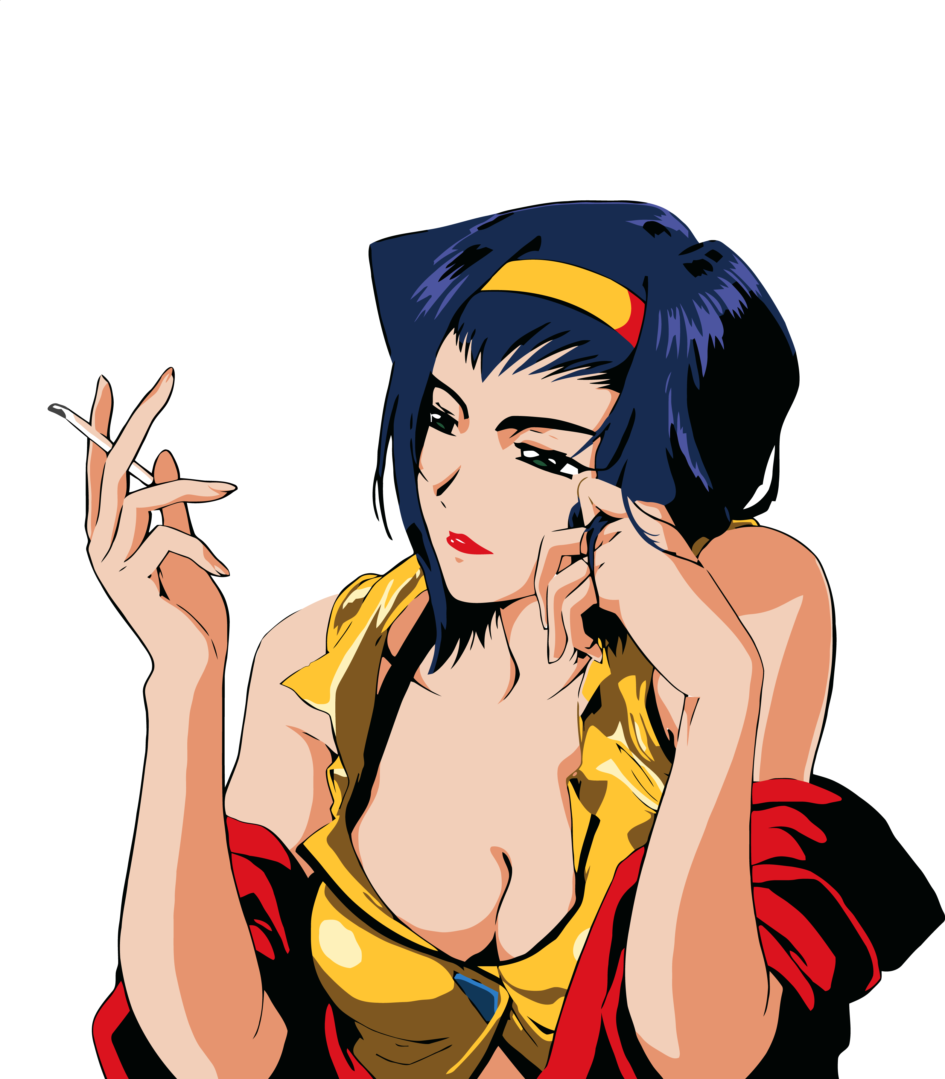 And The Raw Transaprent - Cowboy Bebop Faye Png (3159x3608)