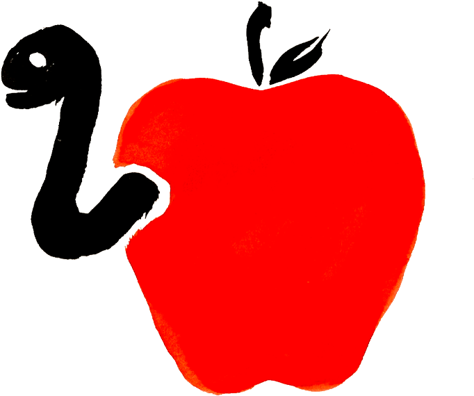 Wormy Apple - Illustration (1200x612)
