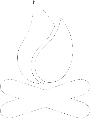 Campfire Icon Png Wallpapers Disclaimer And Privacy - Fire Symbol Png White (598x569)