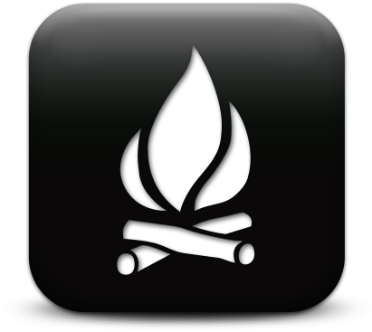 Campfire Clipart Simple - Matte Grey Square Icon Fire (512x512)