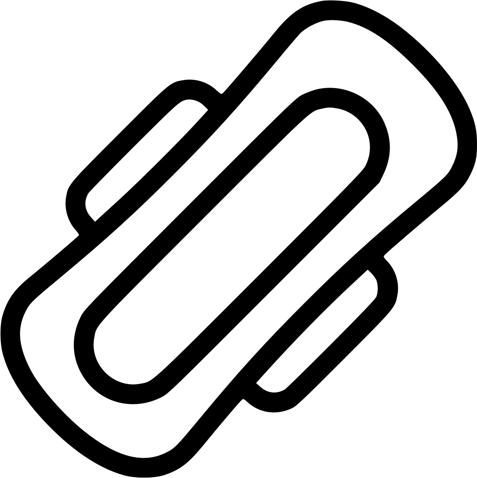 Png File - Sanitary Napkin Clipart Black And White (981x982)