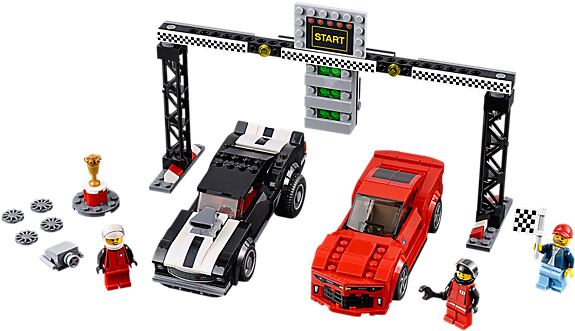 Stage A Drag Race Between The Lego® Speed Champions - Lego Chevrolet Camaro Drag Race (600x450)