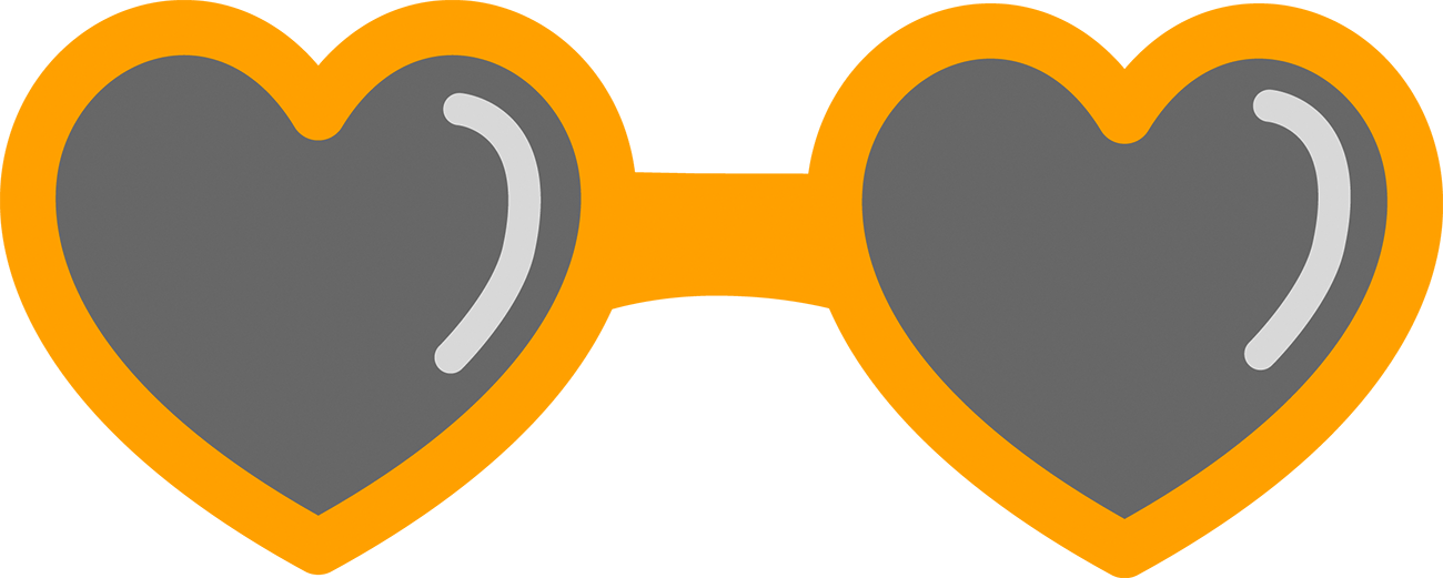 Sunglasses Clip Art - Sunglasses Png Heart (1300x521)