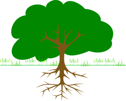 Tree, Branches, Roots, Ecology, Bio - Tree Clip Art (421x340)