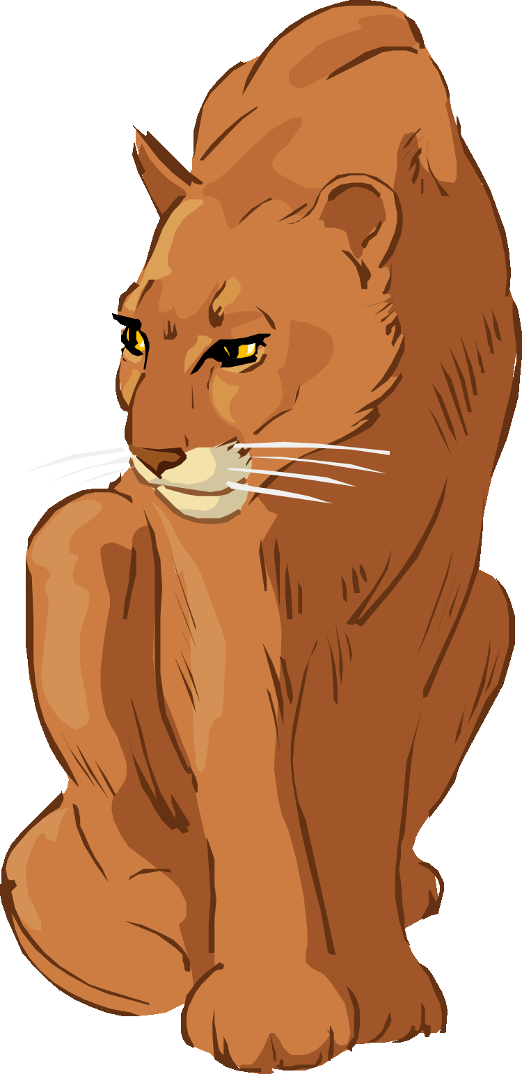 Free Lion Clipart - Cougar Animal Clipart Gif (750x1543)