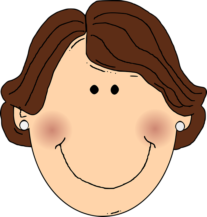 Cheeks Cliparts 3, Buy Clip Art - Brown Haired Woman Clipart (687x720)
