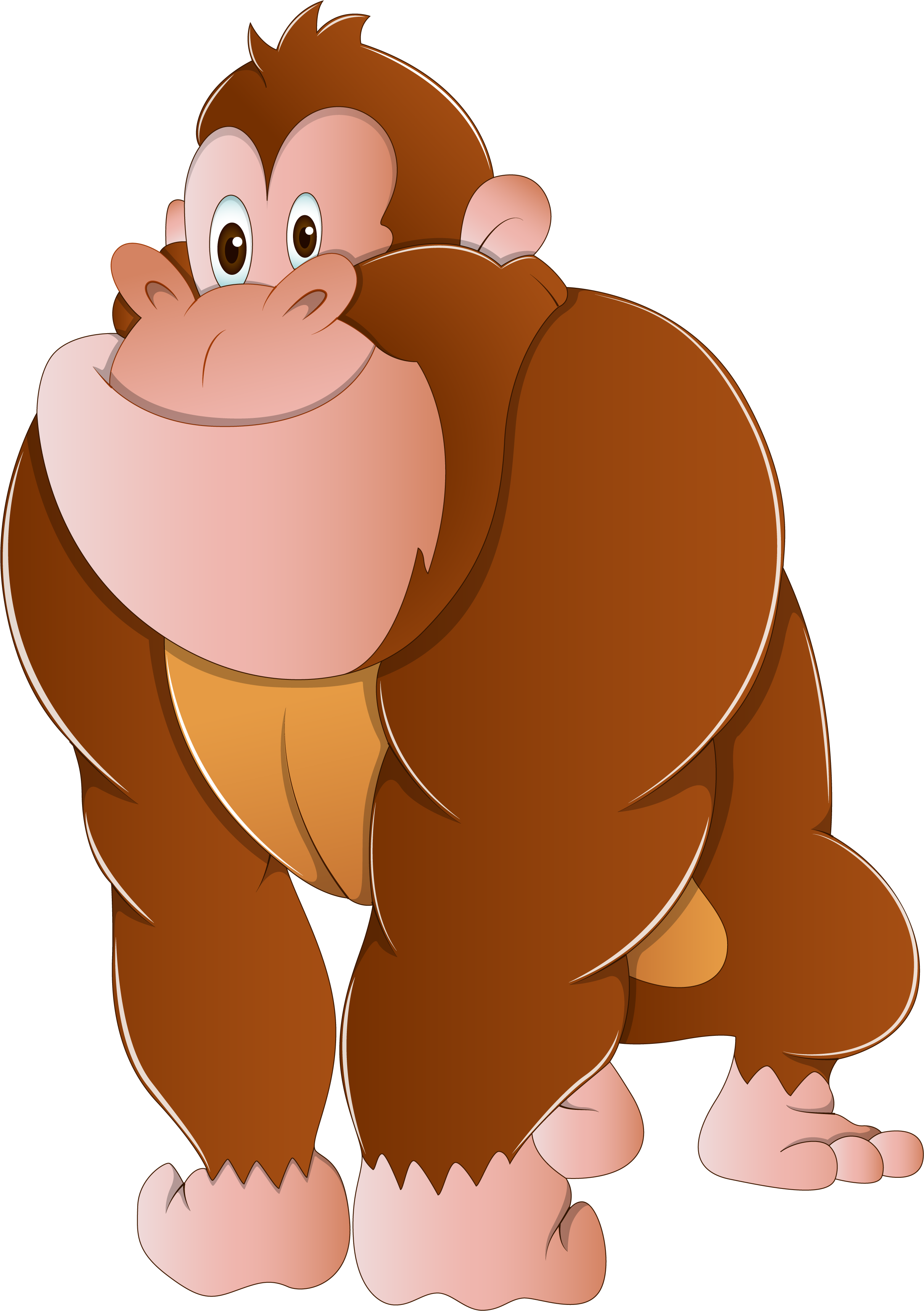 Gorilla Ape Clip Art - Imagenes Animadas De Un Gorila (2422x3435)
