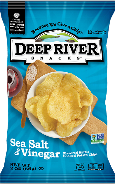 Deep River Sea Salt And Vinegar Kettle Chips 2 Oz Bags - Deep River Salt And Vinegar Chips (394x628)
