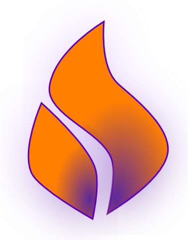 Geist Flamme Lila Oran - Purple And Orange Flame (480x599)