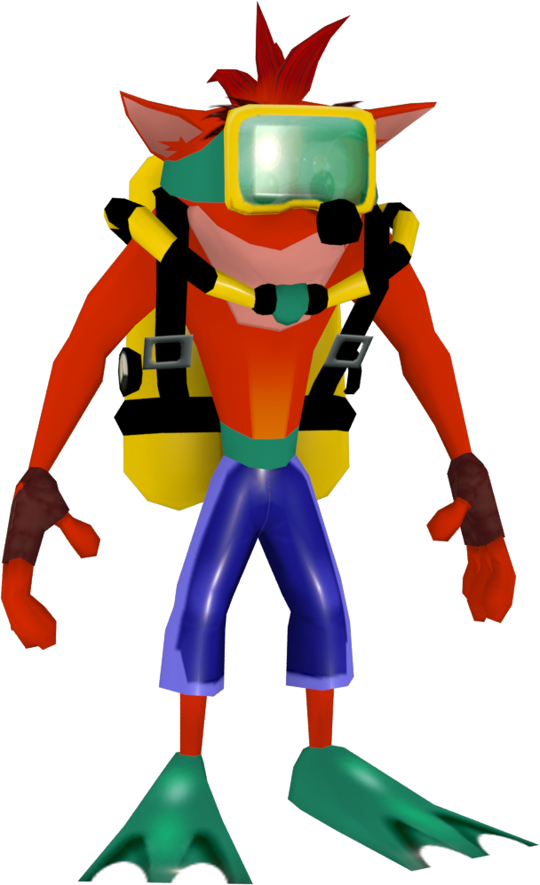 Crash Bandicoot The Wrath Of Cortex Scuba Gear - Crash Bandicoot The Wrath Of Cortex Crash (608x997)