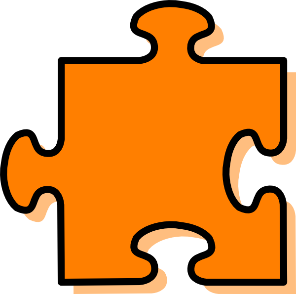 Orange Puzzle Piece Clip Art (600x595)