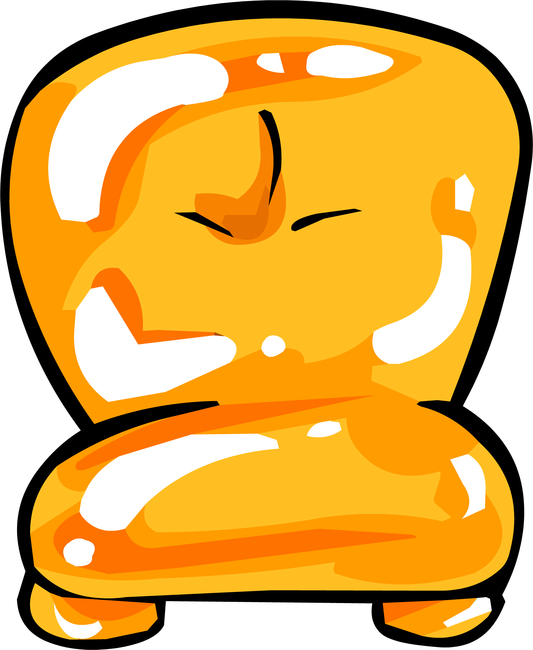 Orange Inflatable Chair - Chair Club Penguin (1714x2090)